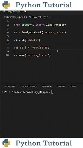 Save Excel Formulas With Openpyxl | Python Tutorial