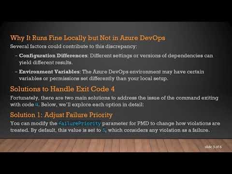 Resolving Command Exit Code 4 in Azure DevOps with PMD