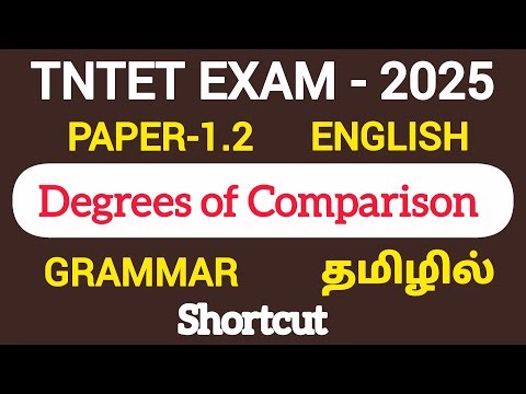 TNTET PAPER 1,2|English|Degrees of comparison|grammar