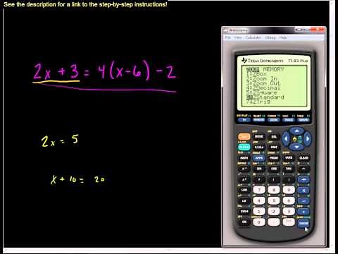 Solving Linear Equations Using the TI 83 or TI 84 Series Calculator