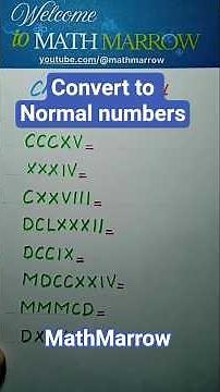 How to convert Roman Numerals @MathMarrow