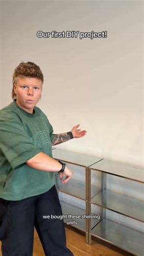 Jess Waterhouse 🤠 on Instagram: "There’s so many cool things at ikea! This is 3 x hyllis put together with our diy timber top 🥰 #hyllis #ikea #diy #newhouse #interiordecorating"