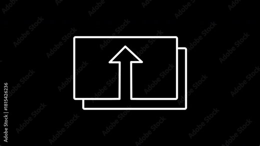 Export File and Data Animation. Looping Arrow Up Icon for UI/UX and Software Interface.