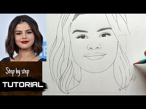 How to draw Selena Gomez easy | Step by step Drawing Tutorial | YouCanDraw