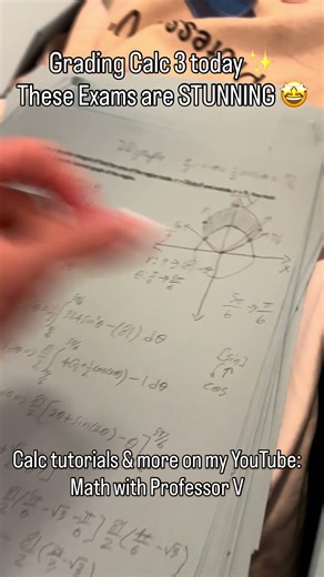 Grading Calc 3 Exams… These Graphs Were Gorgeous ✨ (Come Study With Me!)