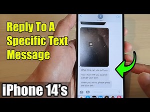 iPhone 14's/14 Pro Max: How to Reply To A Specific Text Message
