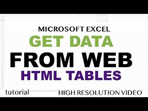 Excel - Get Data From Web - HTML table - Part 1