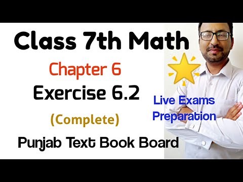 Class 7th Math Chapter 6 Exercise 6.2 Class 7th Mathematics Unit 6 Ex 6.2 PTB Learning Zone