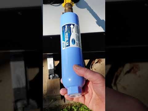 RV water filter and regulator hook up