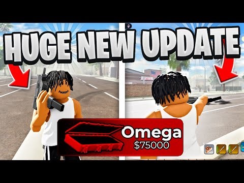HUGE NEW UPDATE WITH NEW UZI AND OMEGA CRATE IN ROBLOX BLOCKSPIN HOOD GAME