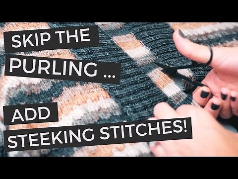 TUTORIAL: SETUP STEEKING STITCHES FOR KNITTING IN THE ROUND