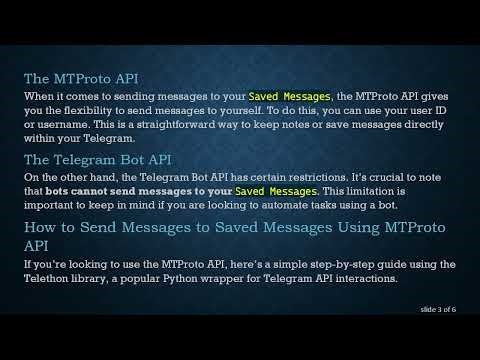 Sending Messages to Telegram's Saved Messages via the API: The Complete Guide