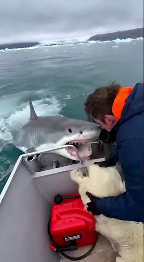 Polar Bear Cub Rescued From Shark!