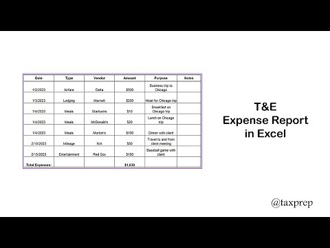 How to create an Expense Report in Excel