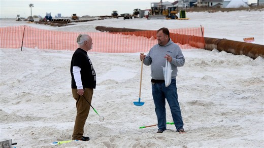 Contractors kicking up sand - and shells - as they restore Navarre Beach to former glory