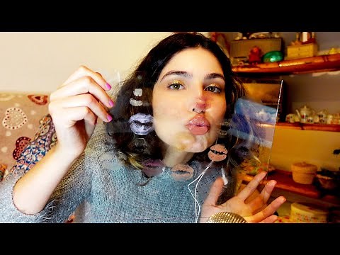 ASMR KISSING YOUR SCREEN (lipstick application on glass - lipgloss collection try on, soft spoken)