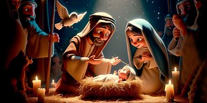 La historia bíblica del nacimiento del niño Jesús, para niños ⭐