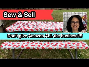Sew And Sell ~ Fitted Vinyl Tablecloth Cover for Picnic Table