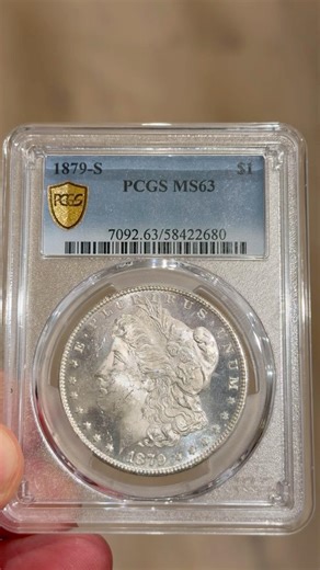 1879 S PCGS MS63 Dmpl obverse and toned reverse Morgan Dollar!#reels #coin #viralvideo #collection