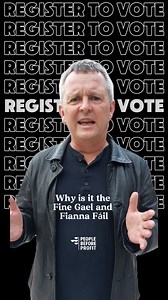 Fianna Fáil and Fine Gael will make sure the super wealthy and big business interests will come out to vote. They want young people and working class communities to stay at home in the coming election. Don't let FF and FG get their way. Register to Vote today! 👉 https://www.checktheregister.ie/en-IE/ | People Before Profit