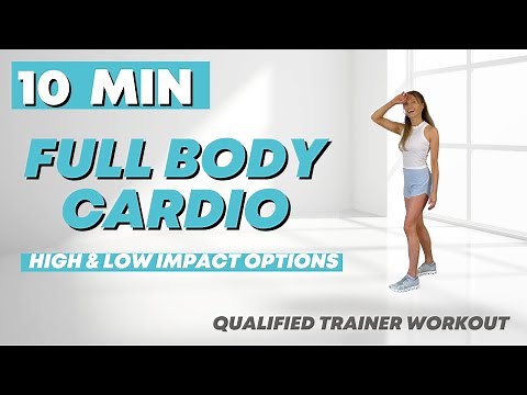 Full Body Workout 🔥 Just 10 Minutes 🔥 High Impact and Low Impact Options - Fat Burn Cardio