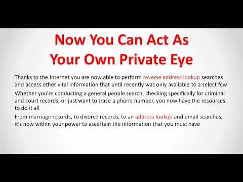 Address Lookup - Do A Reverse Address Lookup