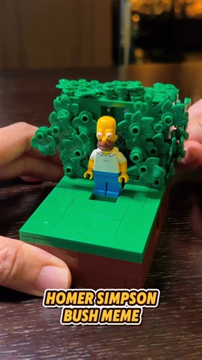 Geek Culture on Instagram: "Homer Simpson Bush Meme in LEGO form. #LEGO #Homer #Simpsons #Meme"