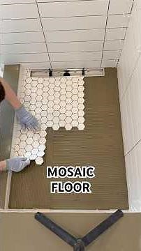 How to install mosaic tile floor in the shower #works #diy #home #asmr #woodworking #construction