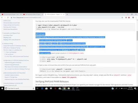 Installing Phpunit in Windows 10