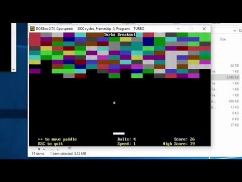 How to open Breakout in Turbo Pascal.