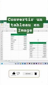 ASTUCE EXCEL : Convertir un tableau en image