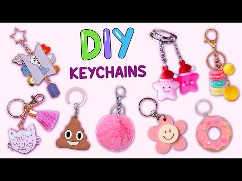 10 DIY KEYCHAIN IDEAS - How To Make Cute Keychain - BTS Keychain - Kawaii Star Keychain and more...
