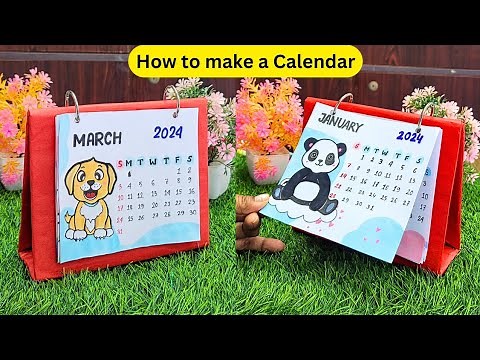 How to Make a 2024 Mini Desk Calendar| Easy & Cute Handmade Calendar| DIY Craft
