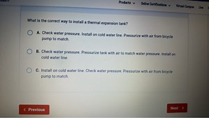What is the correct way to install a thermal expansion tank?A... | Filo