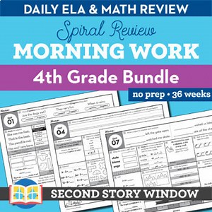 4th Grade Morning Work • Back to School Spiral Review Math & ELA, Google Slides