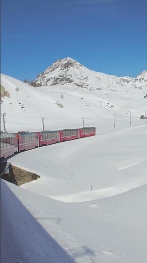 Bernina express | The world's most beautiful snow train #berninaexpress #switzerland #swissalps
