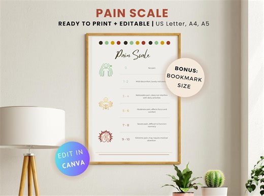 Pain Scale Printable Chart | Adult Pain Scale 0–10 Digital Download | Pain Assessment Chart PDF & PNG, Editable Canva | Medical Pain Tracker - Etsy UK