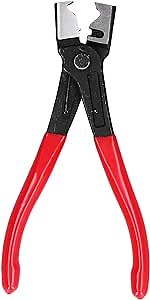 Tissting Hose Clamp Pliers, R Type, Carbon Steel, 17.5x11x1.5cm/6.9x4.3x0.6in, Automotive Hose Clamps