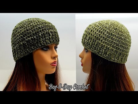 How To Crochet A Beanie Hat | Back To Basics Beanie | Bag O Day crochet Tutorial #597
