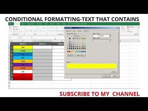 MS EXCEL: CONDITIONAL FORMATTING TEXT THAT CONTAINS