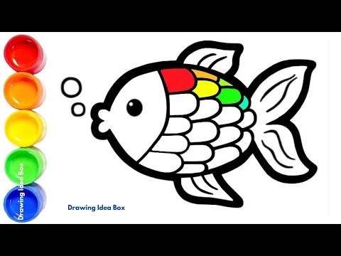 Drawing Colorful Fish 🌈🐠 | Fun Rainbow Fish Drawing Ideas for Kids