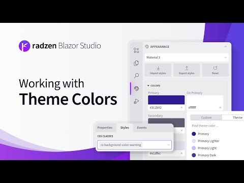 How to Use Theme Colors in Radzen Blazor Studio