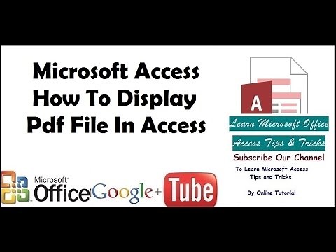 Microsoft Access How To Display Pdf File In Access