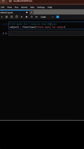 Write a Python Program to Calculate Total Marks and Percentage | #python #shorts