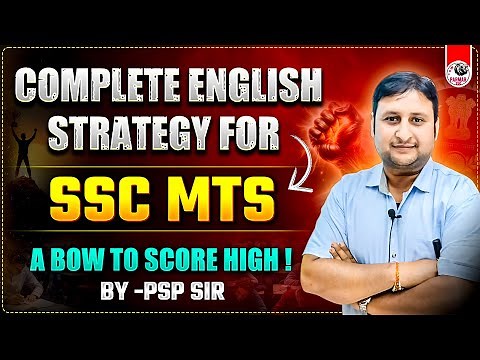 ENGLISH STRATEGY FOR SSC MTS | BY PSP SIR | PARMAR SSC