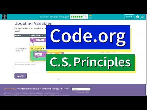 Code.org Lesson 2.7 Variables Investigate | Tutorial with Answers | Unit 4 CS Principles