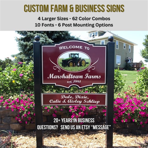 Personalized Farm Sign: UV Printed Non-rusting PVC, Free Standing - Etsy