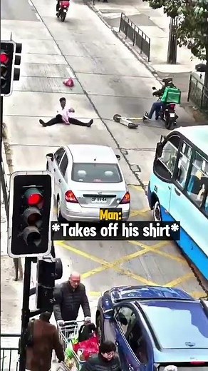 Man Blocking Road Gets Instant Karma