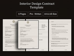 Interior Design Contract Template: Client Agreement (editable PDF) - Etsy
