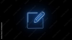 note book icon. Documents checklist with a pencil icon isolated . bule color note book icon